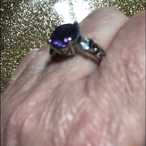 HOT SALE!!!!  RING AMETHYST & CZ 925 NWOT - Picture 3 of 4